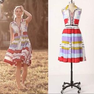 {Anthropologie} Chromatic canvas shirt dress